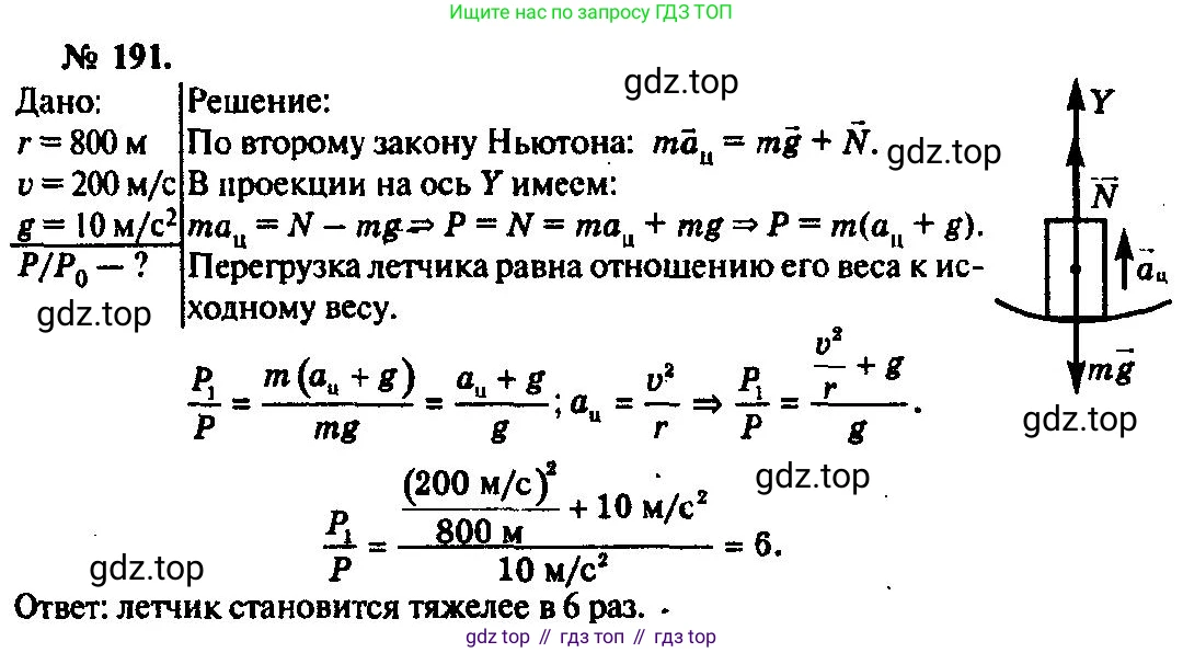 ГДЗ Физика, 10-11 класс Задачник, автор: Рымкевич Андрей Павлович, издательство Просвещение, Москва, 2016, белого цвета, страница 31, номер 191, Решение 3