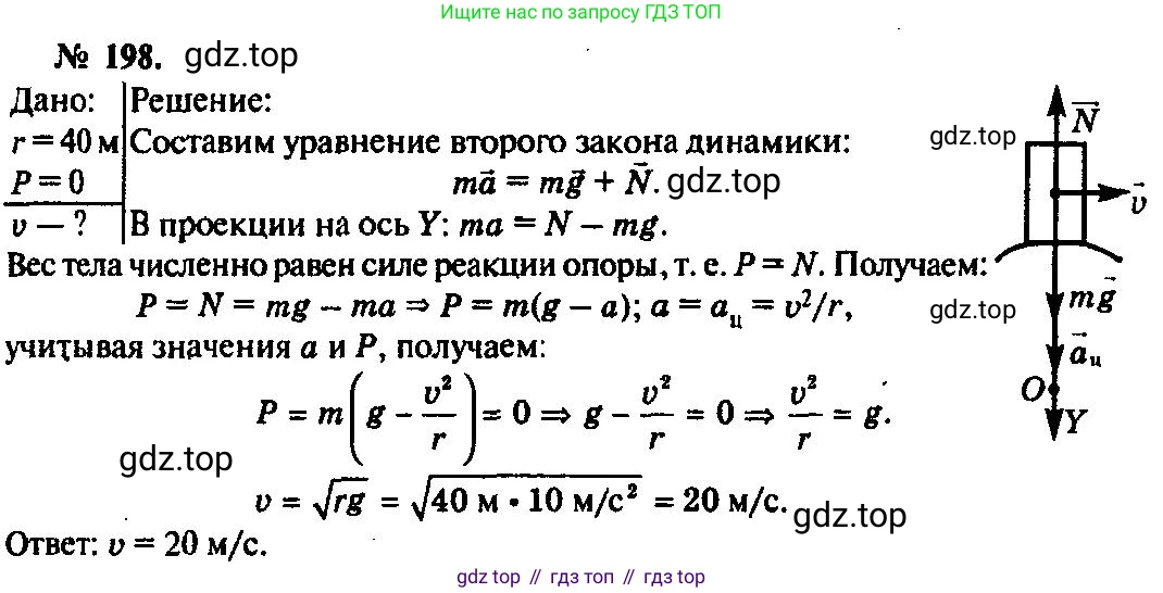ГДЗ Физика, 10-11 класс Задачник, автор: Рымкевич Андрей Павлович, издательство Просвещение, Москва, 2016, белого цвета, страница 32, номер 198, Решение 3