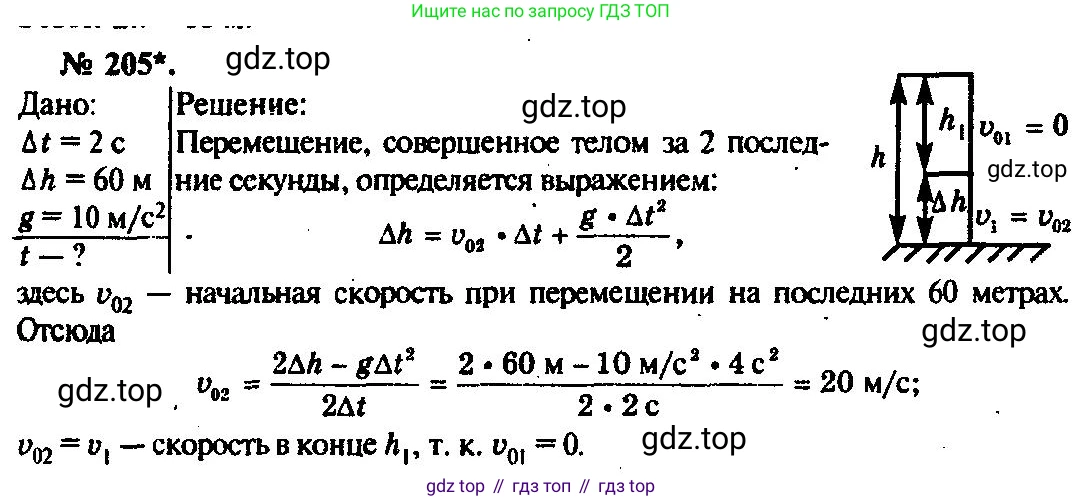 ГДЗ Физика, 10-11 класс Задачник, автор: Рымкевич Андрей Павлович, издательство Просвещение, Москва, 2016, белого цвета, страница 33, номер 205, Решение 3