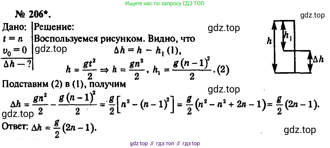 ГДЗ Физика, 10-11 класс Задачник, автор: Рымкевич Андрей Павлович, издательство Просвещение, Москва, 2016, белого цвета, страница 33, номер 206, Решение 3