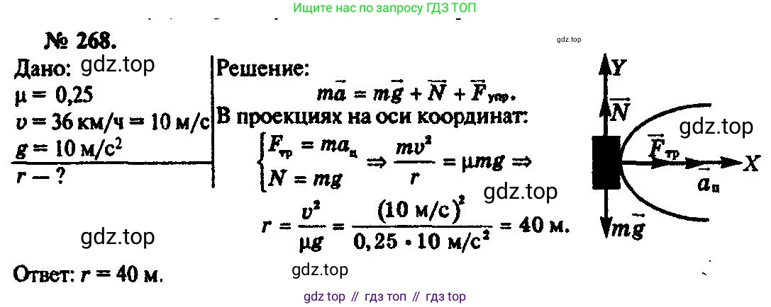 ГДЗ Физика, 10-11 класс Задачник, автор: Рымкевич Андрей Павлович, издательство Просвещение, Москва, 2016, белого цвета, страница 40, номер 268, Решение 3