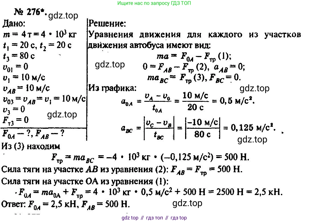 ГДЗ Физика, 10-11 класс Задачник, автор: Рымкевич Андрей Павлович, издательство Просвещение, Москва, 2016, белого цвета, страница 41, номер 276, Решение 3