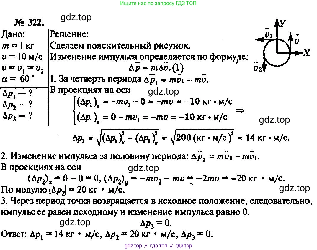 ГДЗ Физика, 10-11 класс Задачник, автор: Рымкевич Андрей Павлович, издательство Просвещение, Москва, 2016, белого цвета, страница 48, номер 322, Решение 3
