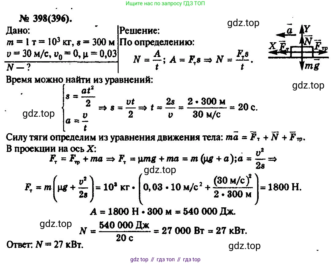 ГДЗ Физика, 10-11 класс Задачник, автор: Рымкевич Андрей Павлович, издательство Просвещение, Москва, 2016, белого цвета, страница 57, номер 398, Решение 3