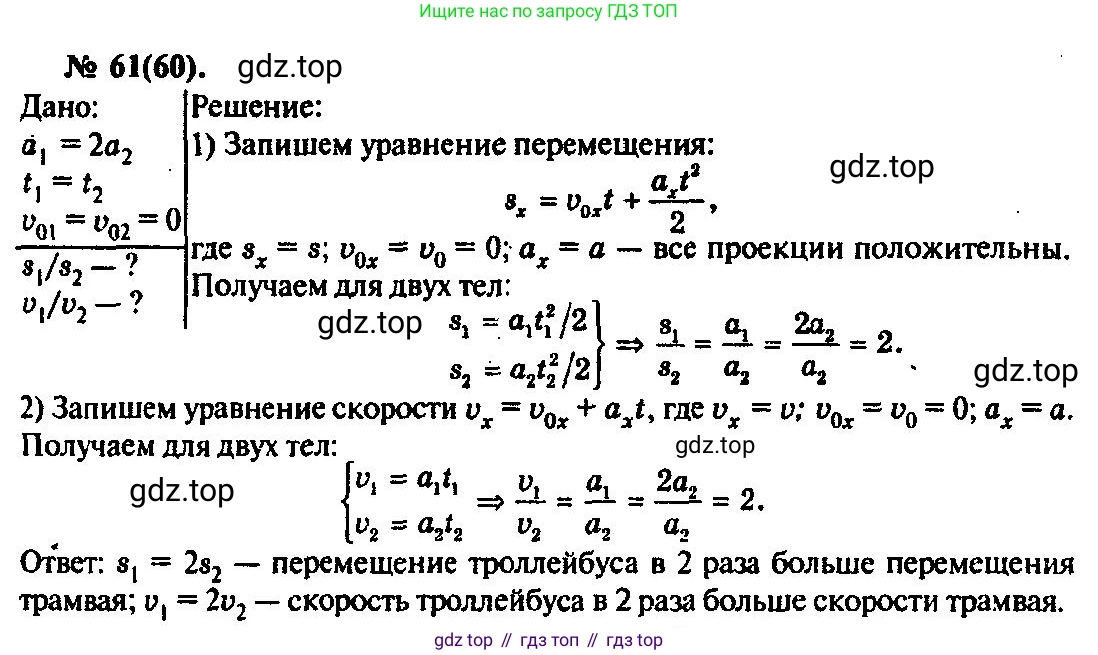ГДЗ Физика, 10-11 класс Задачник, автор: Рымкевич Андрей Павлович, издательство Просвещение, Москва, 2016, белого цвета, страница 16, номер 61, Решение 3