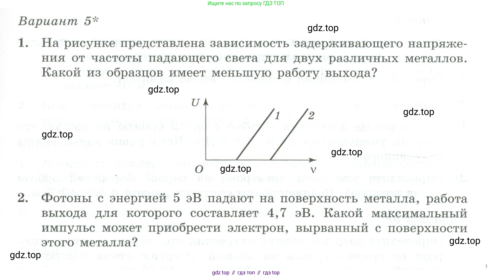 ГДЗ Физика, 11 класс Самостоятельные и контрольные работы, авторы: Ерюткин Евгений Сергеевич, Ерюткина Светлана Григорьевна, издательство Просвещение, Москва, 2020, страница 33, Условие
