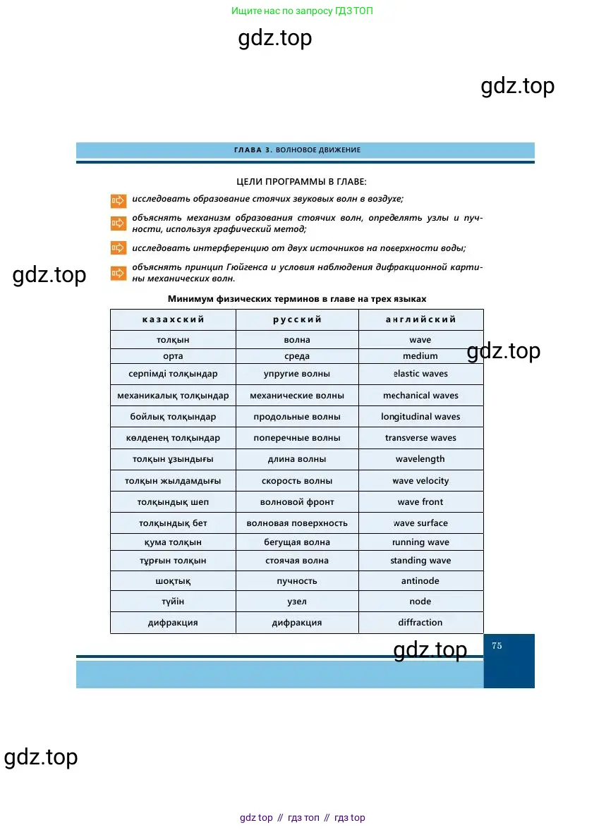 Физика, 11 класс Учебник, авторы: Башарулы Рахметолла, Шункеев Куанышбек Шункеевич, Мясникова Людмила Николаевна, Жантурина Нургул Нигметовна, Бармина Александра Александровна, Аймаганбетова Зухра Кураниевна, издательство Атамұра, Алматы, 2020, голубого цвета, страница 75