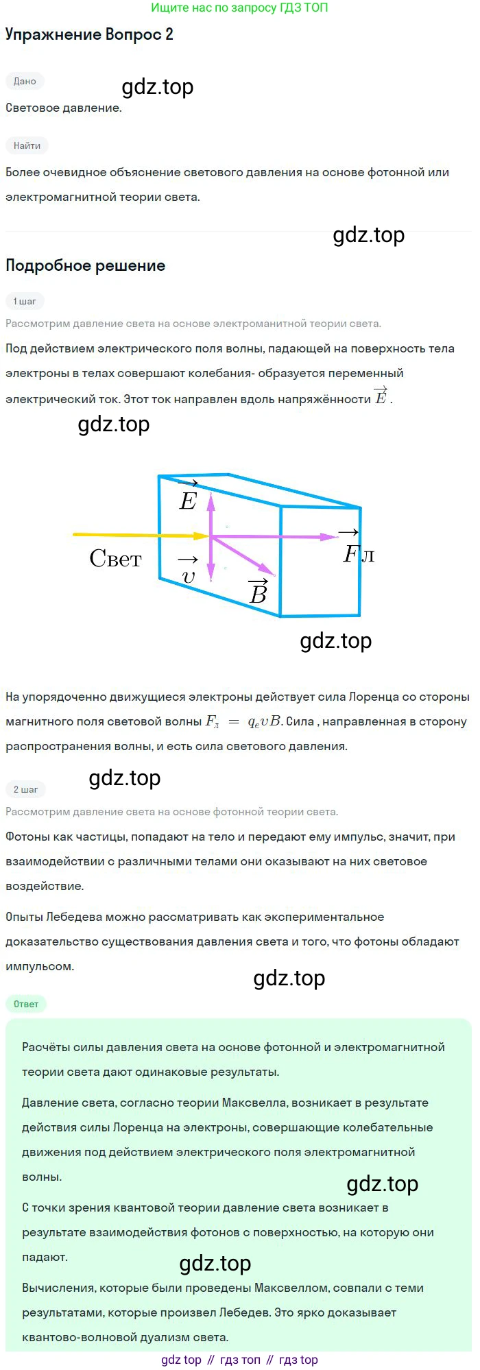 ГДЗ Физика, 11 класс Учебник, авторы: Мякишев Генадий Яковлевич, Буховцев Борис Борисович, Чаругин Виктор Максимович, издательство Просвещение, Москва, 2019, страница 273, номер 2, Решение