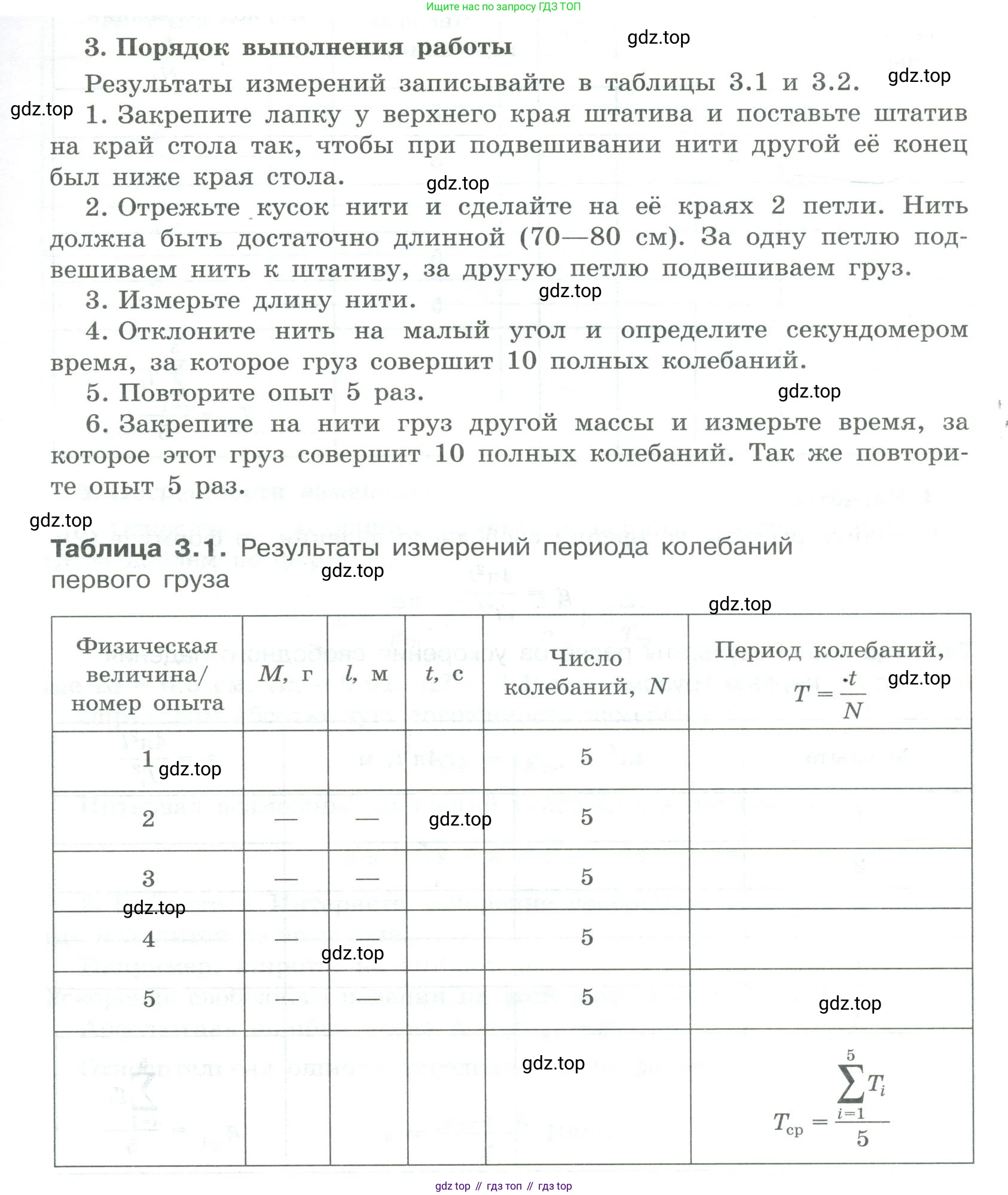 ГДЗ Физика, 11 класс Тетрадь для лабораторных работ, автор: Парфентьева Наталия Андреевна, издательство Просвещение, Москва, 2010, страница 17, номер 3, Условие