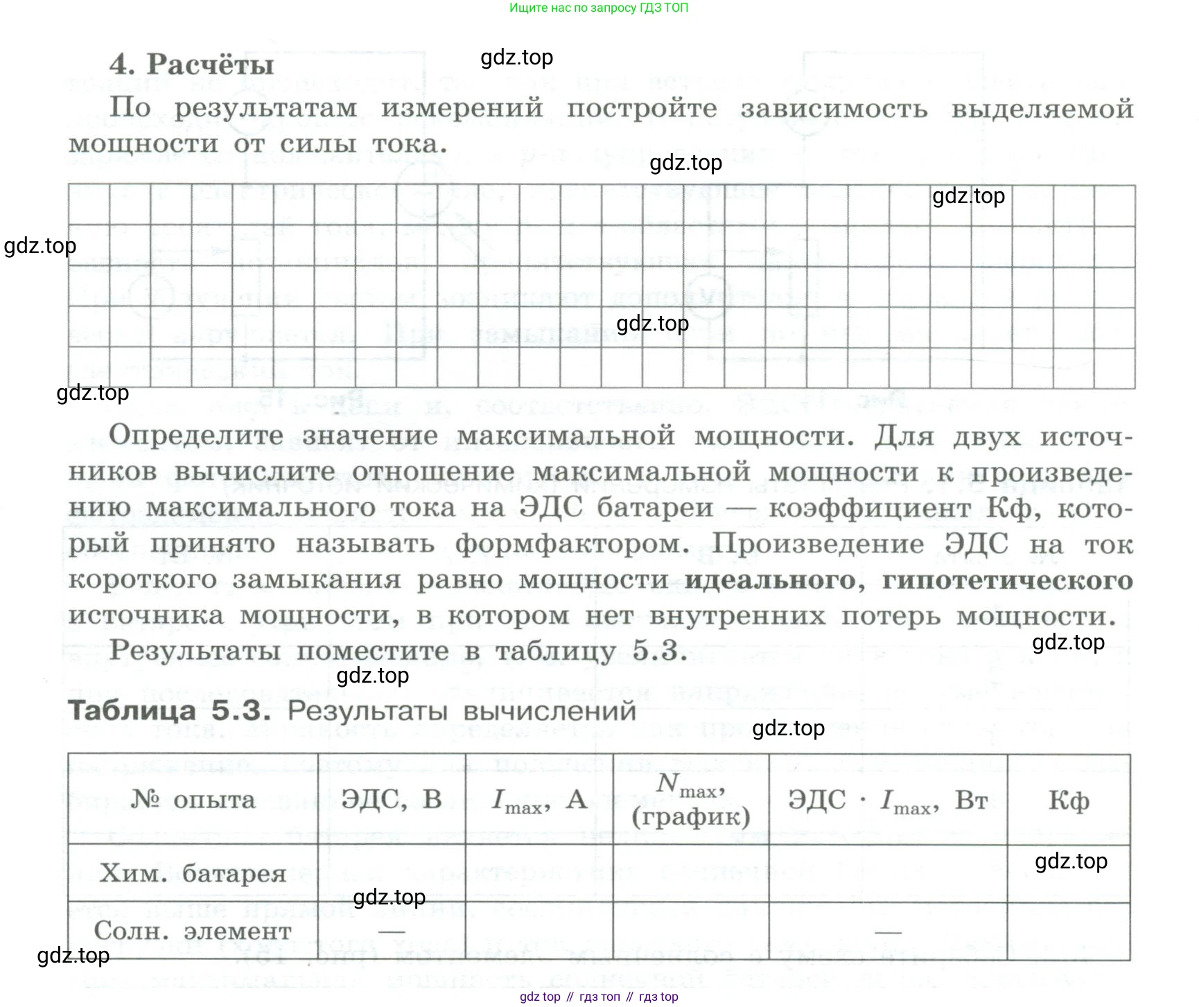 ГДЗ Физика, 11 класс Тетрадь для лабораторных работ, автор: Парфентьева Наталия Андреевна, издательство Просвещение, Москва, 2010, страница 30, номер 4, Условие