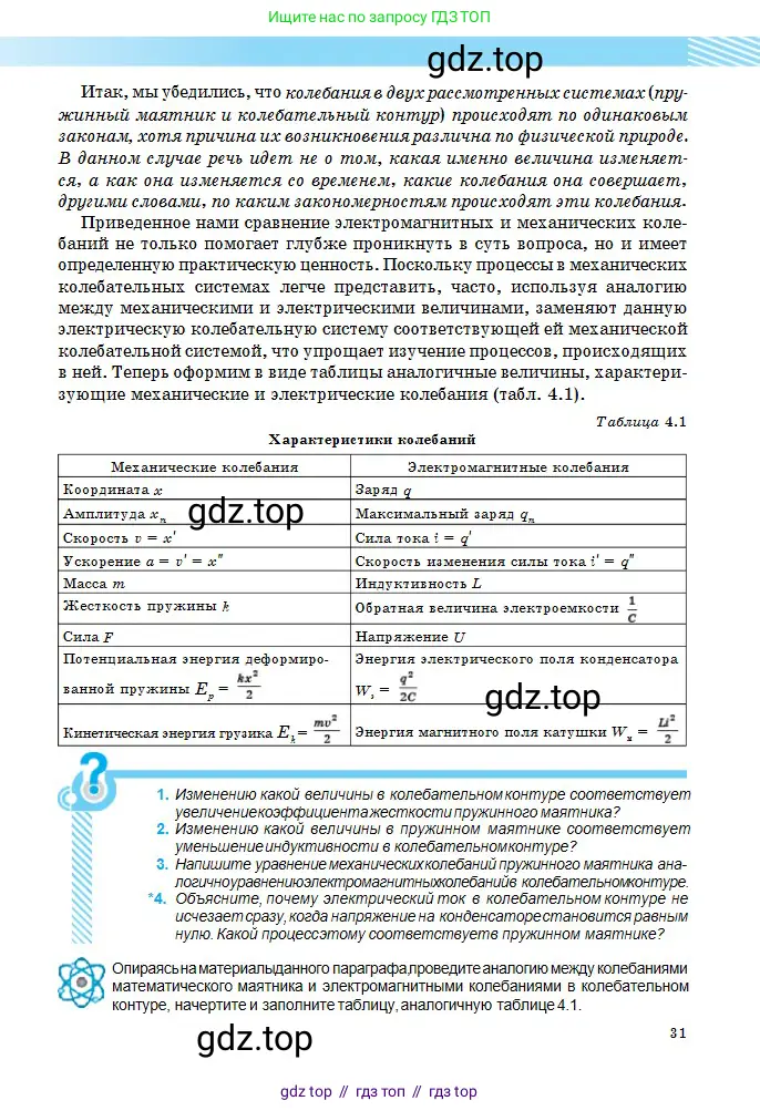 Физика, 11 класс Учебник, авторы: Туякбаев Сабыр Туякбаевич, Насохова Шолпан Бабиевна, Кронгарт Борис Аркадьевич, Абишев Медеу Ержанович, издательство Мектеп, Алматы, 2020, страница 31