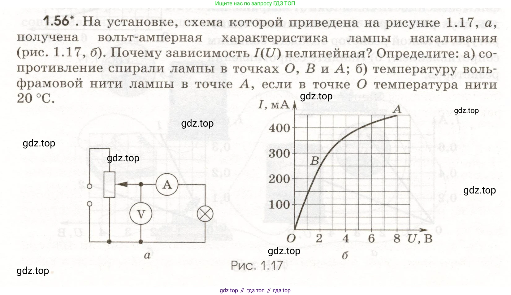ГДЗ Физика, 11 класс Сборник задач, авторы: Заболотский Алексей Алексеевич, Комиссаров Владимир Фёдорович, Петрова Мария Арсеньевна, издательство Дрофа, Москва, 2020, оранжевого цвета, страница 11, номер 1.56, Условие