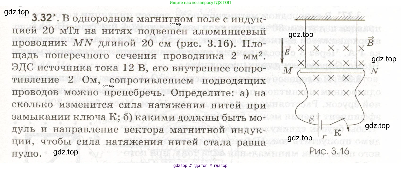 ГДЗ Физика, 11 класс Сборник задач, авторы: Заболотский Алексей Алексеевич, Комиссаров Владимир Фёдорович, Петрова Мария Арсеньевна, издательство Дрофа, Москва, 2020, оранжевого цвета, страница 57, номер 3.32, Условие
