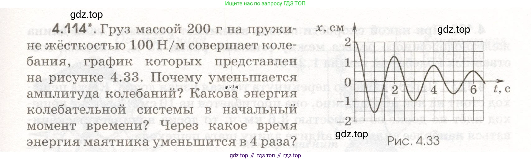 ГДЗ Физика, 11 класс Сборник задач, авторы: Заболотский Алексей Алексеевич, Комиссаров Владимир Фёдорович, Петрова Мария Арсеньевна, издательство Дрофа, Москва, 2020, оранжевого цвета, страница 101, номер 4.114, Условие