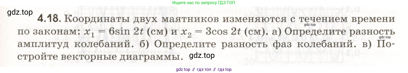 ГДЗ Физика, 11 класс Сборник задач, авторы: Заболотский Алексей Алексеевич, Комиссаров Владимир Фёдорович, Петрова Мария Арсеньевна, издательство Дрофа, Москва, 2020, оранжевого цвета, страница 87, номер 4.18, Условие