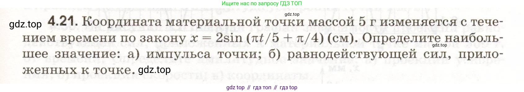 ГДЗ Физика, 11 класс Сборник задач, авторы: Заболотский Алексей Алексеевич, Комиссаров Владимир Фёдорович, Петрова Мария Арсеньевна, издательство Дрофа, Москва, 2020, оранжевого цвета, страница 87, номер 4.21, Условие