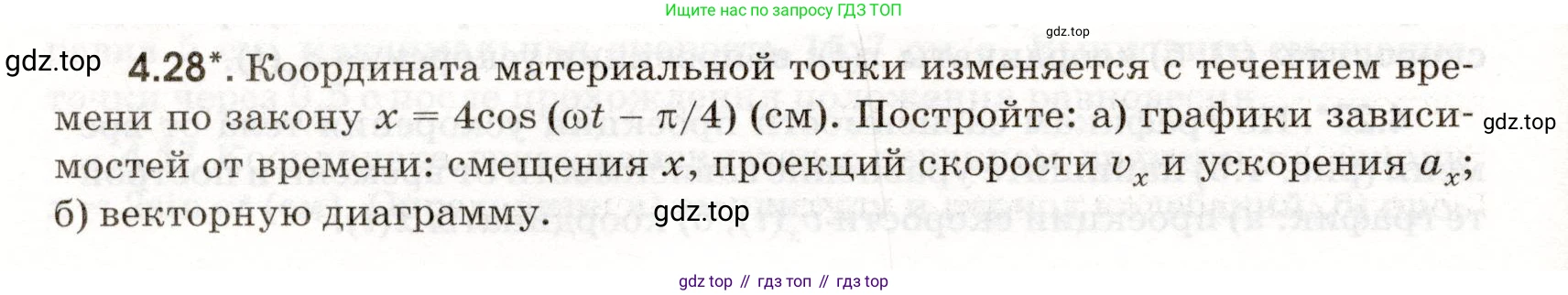 ГДЗ Физика, 11 класс Сборник задач, авторы: Заболотский Алексей Алексеевич, Комиссаров Владимир Фёдорович, Петрова Мария Арсеньевна, издательство Дрофа, Москва, 2020, оранжевого цвета, страница 88, номер 4.28, Условие