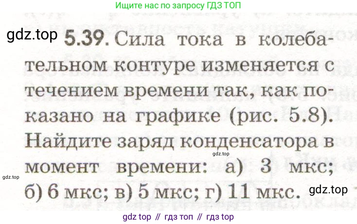 ГДЗ Физика, 11 класс Сборник задач, авторы: Заболотский Алексей Алексеевич, Комиссаров Владимир Фёдорович, Петрова Мария Арсеньевна, издательство Дрофа, Москва, 2020, оранжевого цвета, страница 110, номер 5.39, Условие