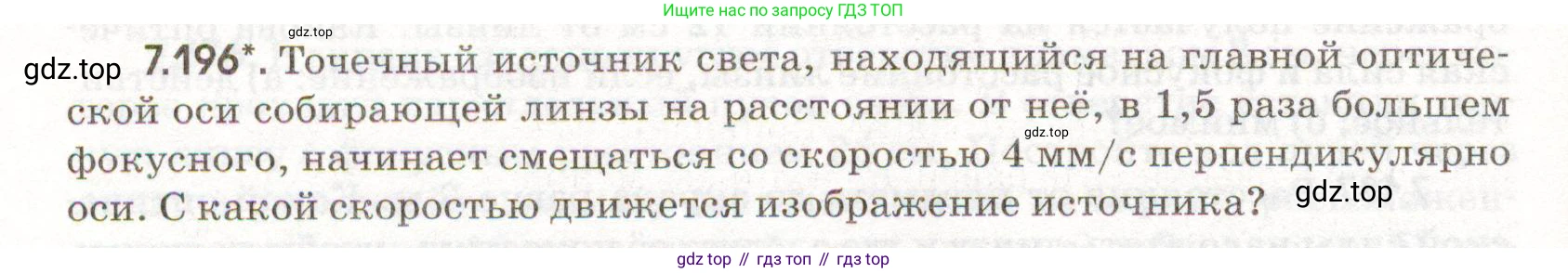 ГДЗ Физика, 11 класс Сборник задач, авторы: Заболотский Алексей Алексеевич, Комиссаров Владимир Фёдорович, Петрова Мария Арсеньевна, издательство Дрофа, Москва, 2020, оранжевого цвета, страница 172, номер 7.196, Условие