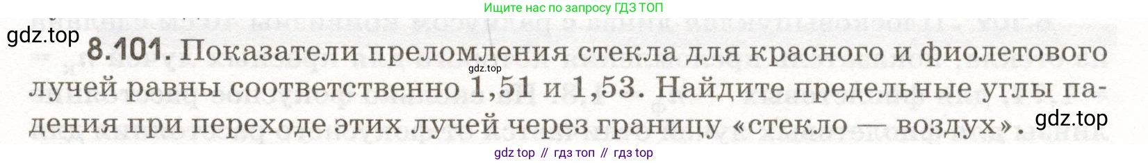ГДЗ Физика, 11 класс Сборник задач, авторы: Заболотский Алексей Алексеевич, Комиссаров Владимир Фёдорович, Петрова Мария Арсеньевна, издательство Дрофа, Москва, 2020, оранжевого цвета, страница 193, номер 8.101, Условие
