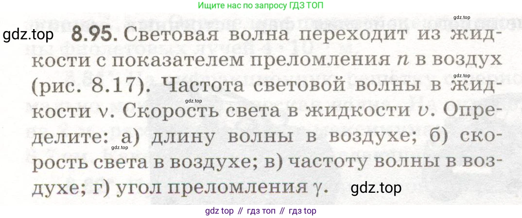 ГДЗ Физика, 11 класс Сборник задач, авторы: Заболотский Алексей Алексеевич, Комиссаров Владимир Фёдорович, Петрова Мария Арсеньевна, издательство Дрофа, Москва, 2020, оранжевого цвета, страница 192, номер 8.95, Условие