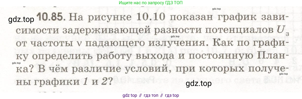 ГДЗ Физика, 11 класс Сборник задач, авторы: Заболотский Алексей Алексеевич, Комиссаров Владимир Фёдорович, Петрова Мария Арсеньевна, издательство Дрофа, Москва, 2020, оранжевого цвета, страница 208, номер 10.85, Условие