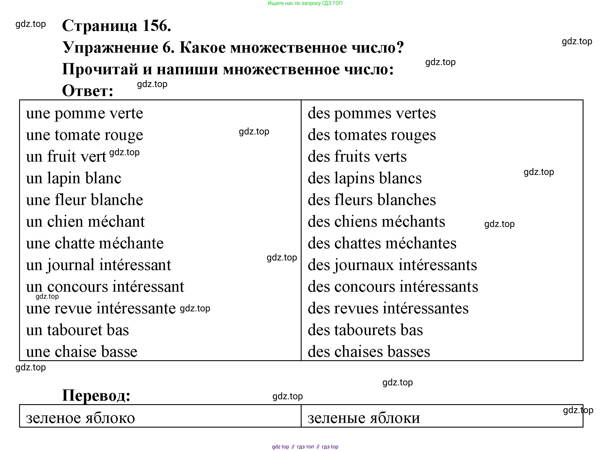 Французский язык, 2-4 класс Тестовые и контрольные задания, автор: Кулигина Антонина Степановна (Kouliguina A), издательство Просвещение, Москва, 2018, страница 156, номер 6, Решение