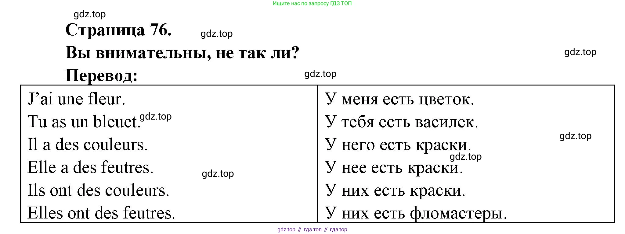 ГДЗ Французский язык, 2 класс Учебник, авторы: Кулигина Антонина Степановна (Kouliguina A), Кирьянова Мария Георгиевна (Kirianova M), издательство Просвещение, Москва, 2023, страница 76, Решение (продолжение 2)