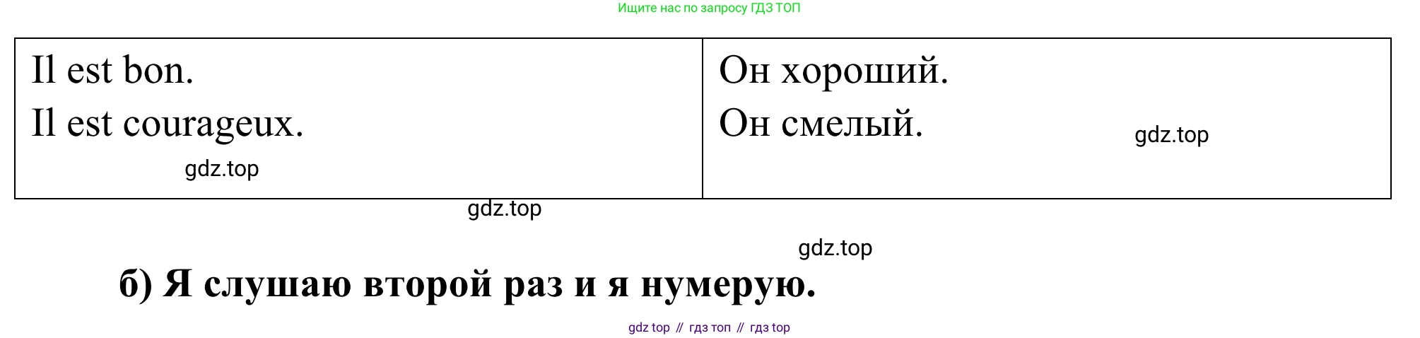 ГДЗ Французский язык, 3 класс рабочая тетрадь (cahier d'activités), авторы: Кулигина Антонина Степановна (Kouliguina A), Корчагина Тамара Васильевна (Kortchaguina T), издательство Просвещение, Москва, 2023, зелёного цвета, страница 37, номер 1, Решение (продолжение 2)