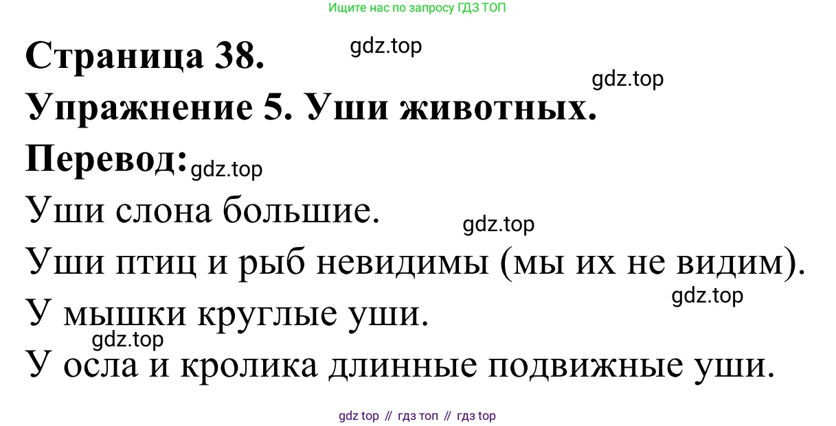 ГДЗ Французский язык, 3 класс рабочая тетрадь (cahier d'activités), авторы: Кулигина Антонина Степановна (Kouliguina A), Корчагина Тамара Васильевна (Kortchaguina T), издательство Просвещение, Москва, 2023, зелёного цвета, страница 38, номер 5, Решение