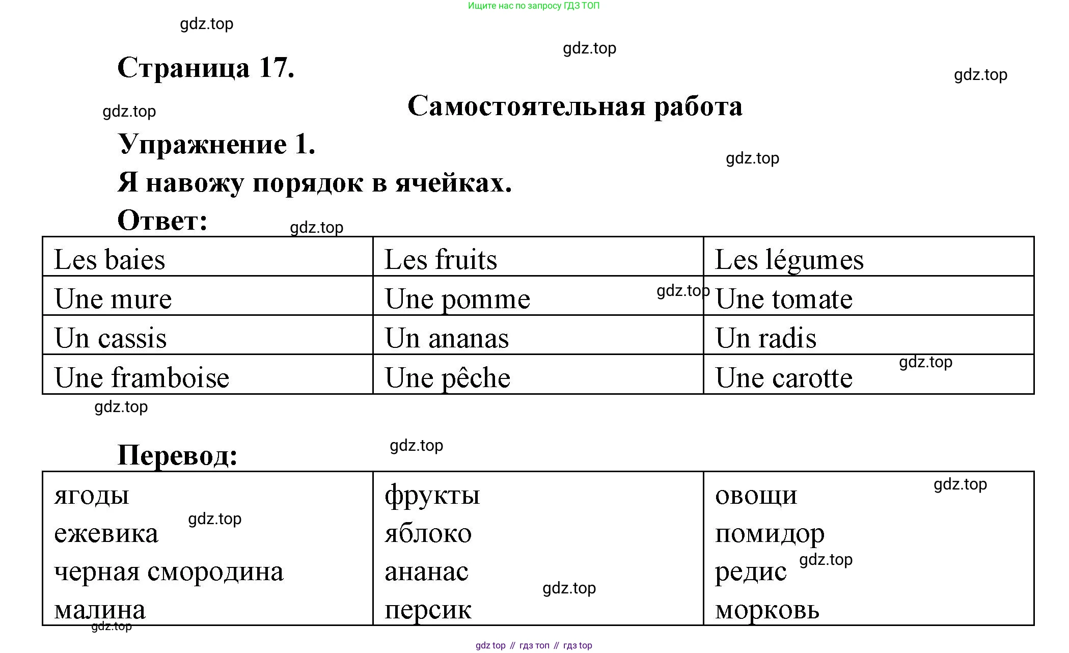 ГДЗ Французский язык, 3 класс Учебник, авторы: Кулигина Антонина Степановна (Kouliguina A), Кирьянова Мария Георгиевна (Kirianova M), издательство Просвещение, Москва, 2023, Часть 1, страница 17, Решение