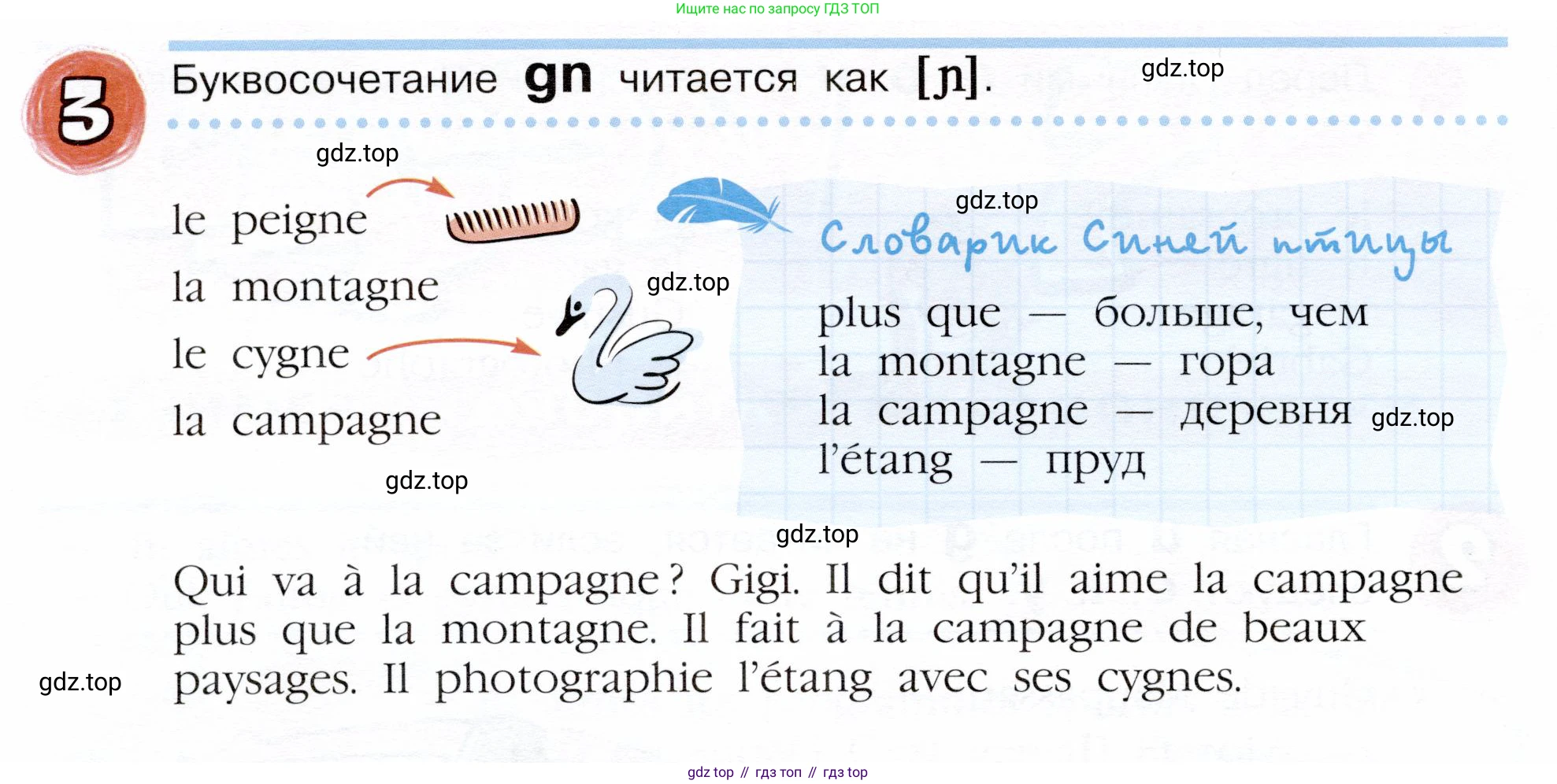 Французский язык, 5 класс Учебник, авторы: Береговская Эда Моисеевна (Bérégovskaïa E), Белосельская Татьяна Васильевна (Bélosselskaïa T), издательство Просвещение, Москва, 2023, голубого цвета, Часть 1, страница 34, номер 3, Условие