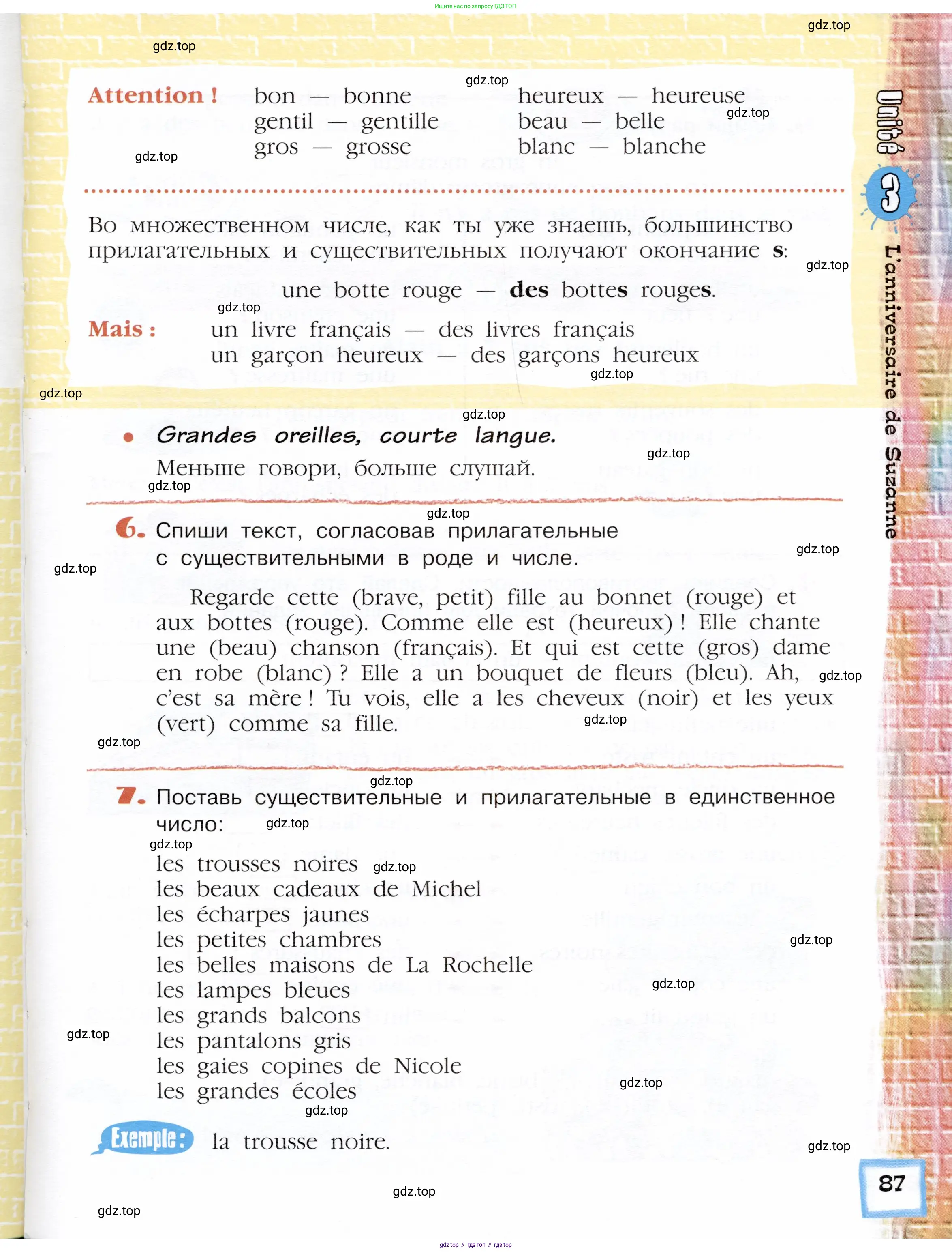 Французский язык, 5 класс Учебник, авторы: Береговская Эда Моисеевна (Bérégovskaïa E), Белосельская Татьяна Васильевна (Bélosselskaïa T), издательство Просвещение, Москва, 2023, голубого цвета, Часть 1, страница 87