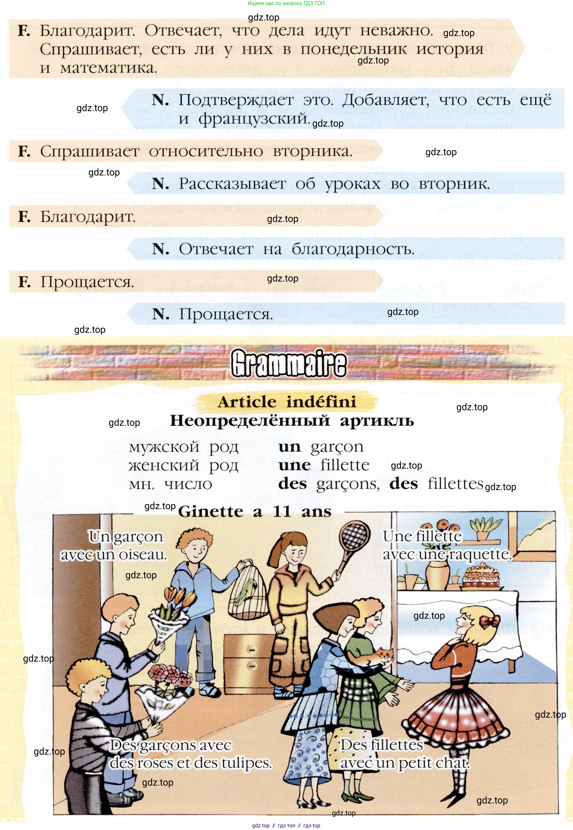 Французский язык, 5 класс Учебник, авторы: Береговская Эда Моисеевна (Bérégovskaïa E), Белосельская Татьяна Васильевна (Bélosselskaïa T), издательство Просвещение, Москва, 2023, голубого цвета, Часть 1, страница 73, номер 19, Условие (продолжение 2)