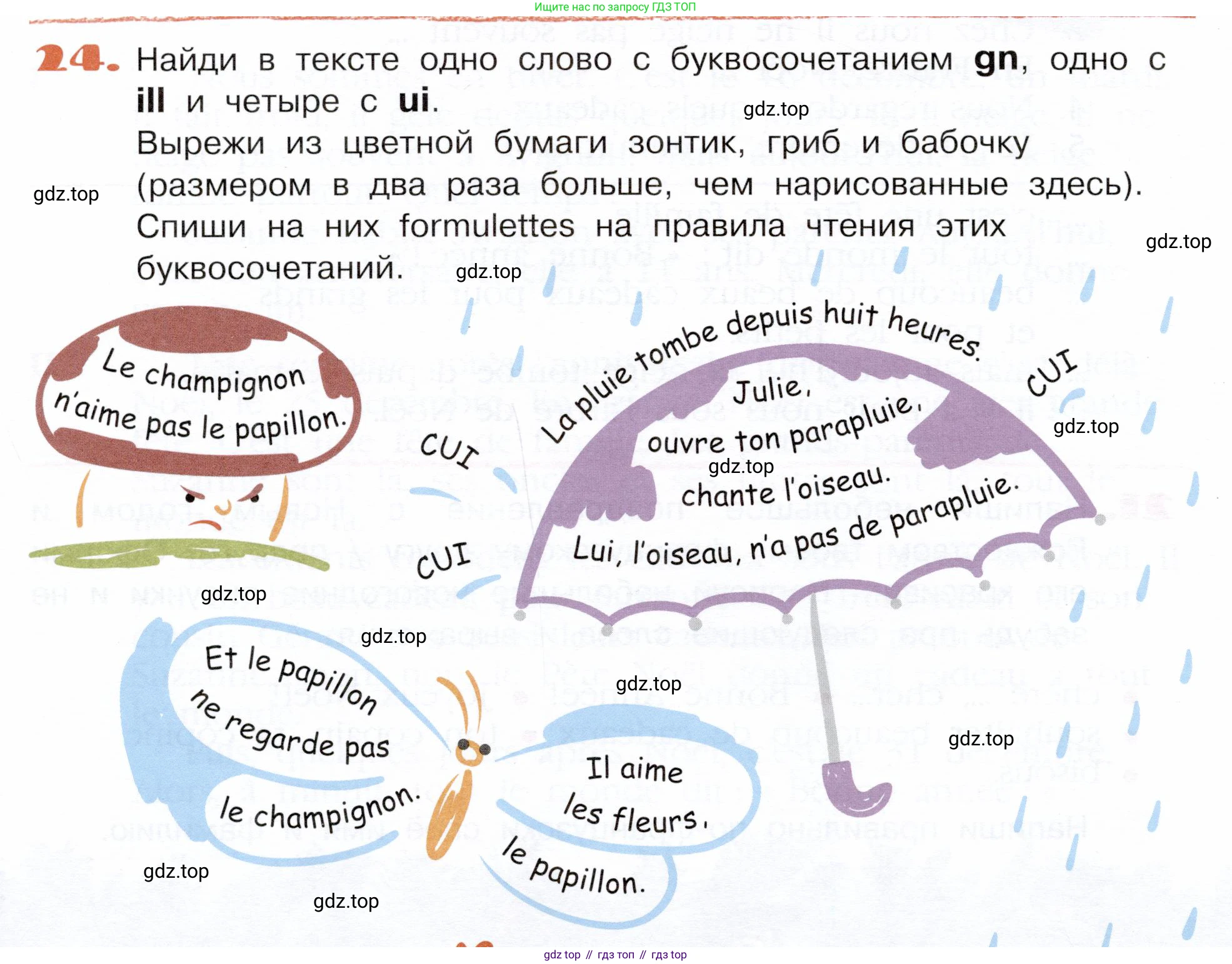 Французский язык, 5 класс Учебник, авторы: Береговская Эда Моисеевна (Bérégovskaïa E), Белосельская Татьяна Васильевна (Bélosselskaïa T), издательство Просвещение, Москва, 2023, голубого цвета, Часть 1, страница 96, номер 24, Условие