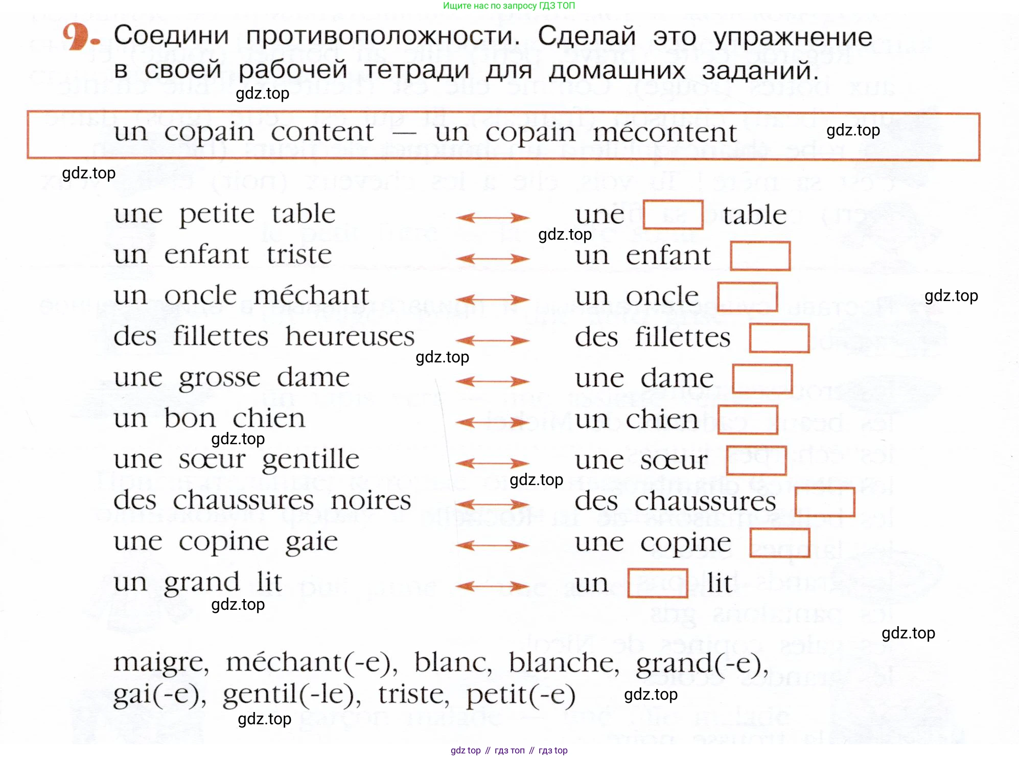 Французский язык, 5 класс Учебник, авторы: Береговская Эда Моисеевна (Bérégovskaïa E), Белосельская Татьяна Васильевна (Bélosselskaïa T), издательство Просвещение, Москва, 2023, голубого цвета, Часть 1, страница 88, номер 9, Условие