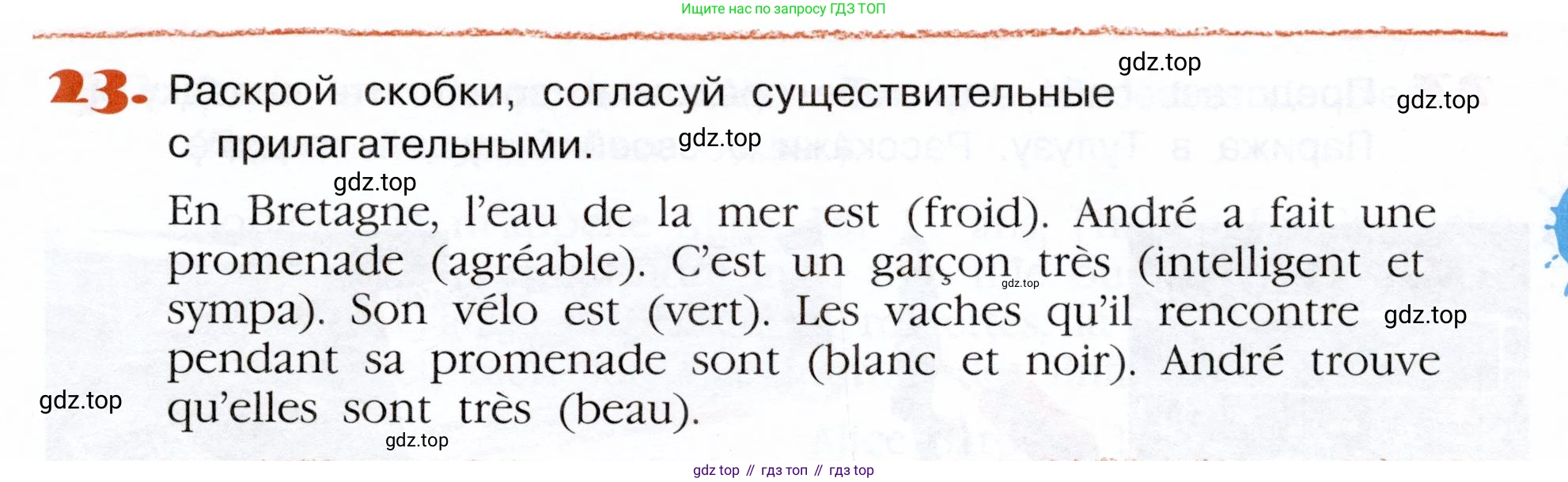 Французский язык, 5 класс Учебник, авторы: Береговская Эда Моисеевна (Bérégovskaïa E), Белосельская Татьяна Васильевна (Bélosselskaïa T), издательство Просвещение, Москва, 2023, голубого цвета, Часть 2, страница 105, номер 23, Условие