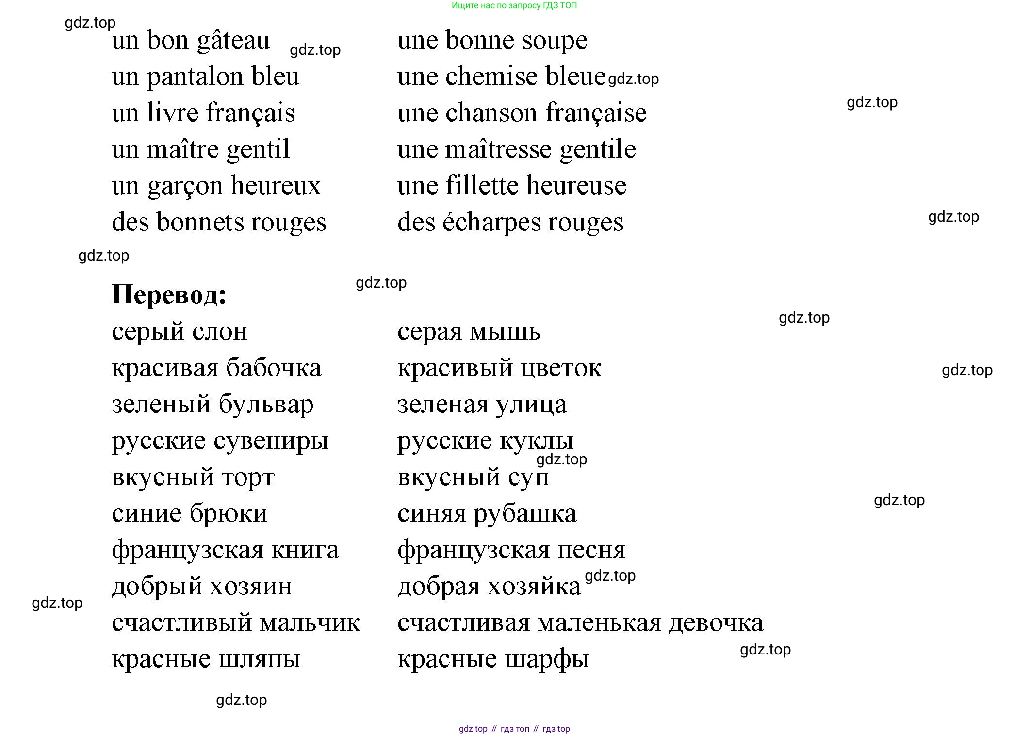 Французский язык, 5 класс Учебник, авторы: Береговская Эда Моисеевна (Bérégovskaïa E), Белосельская Татьяна Васильевна (Bélosselskaïa T), издательство Просвещение, Москва, 2023, голубого цвета, Часть 1, страница 88, номер 8, Решение (продолжение 2)