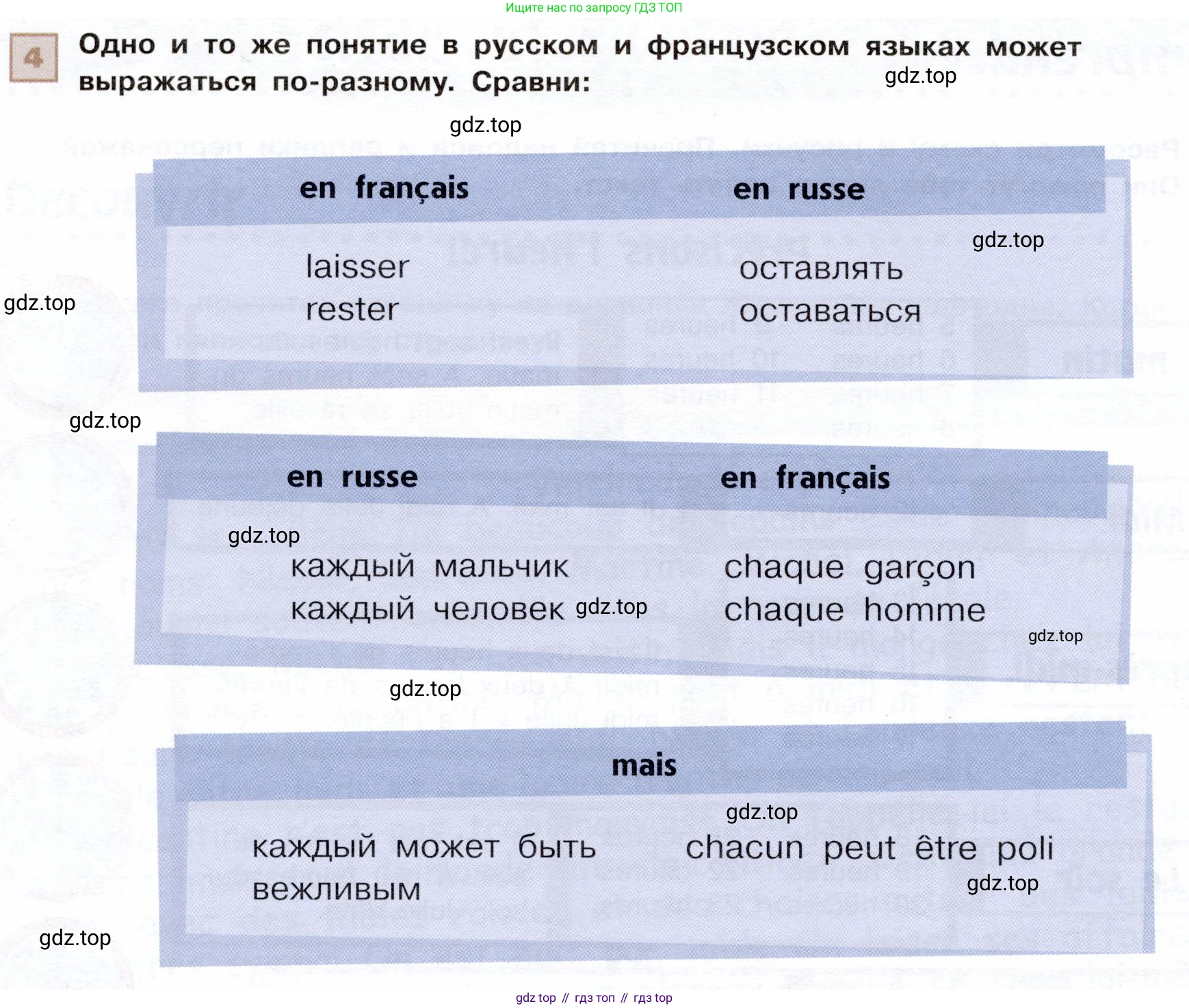 ГДЗ Французский язык, 6 класс Учебник, авторы: Селиванова Наталья Алексеевна (Sélivanova N), Шашурина Алла Юрьевна (Chachourina A), издательство Просвещение, Москва, 2023, коричневого цвета, Часть 1, страница 46, номер 4, Условие