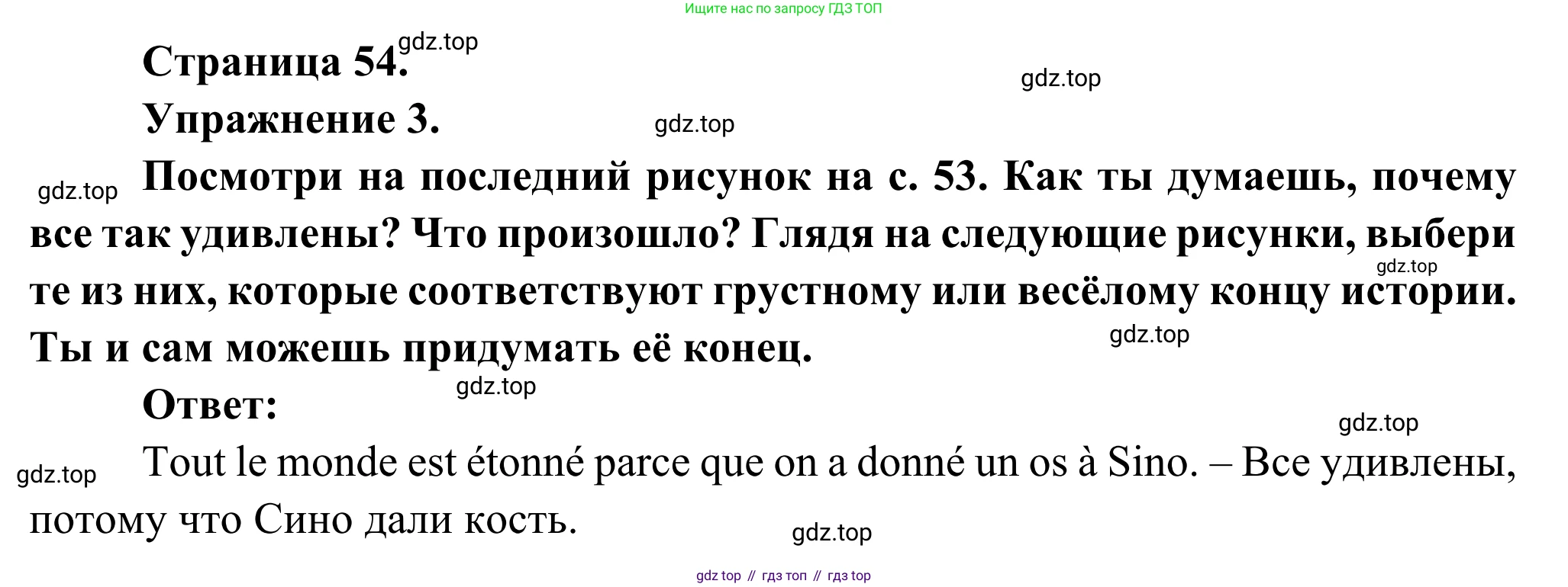 ГДЗ Французский язык, 6 класс Учебник, авторы: Селиванова Наталья Алексеевна (Sélivanova N), Шашурина Алла Юрьевна (Chachourina A), издательство Просвещение, Москва, 2023, коричневого цвета, Часть 1, страница 54, номер 3, Решение