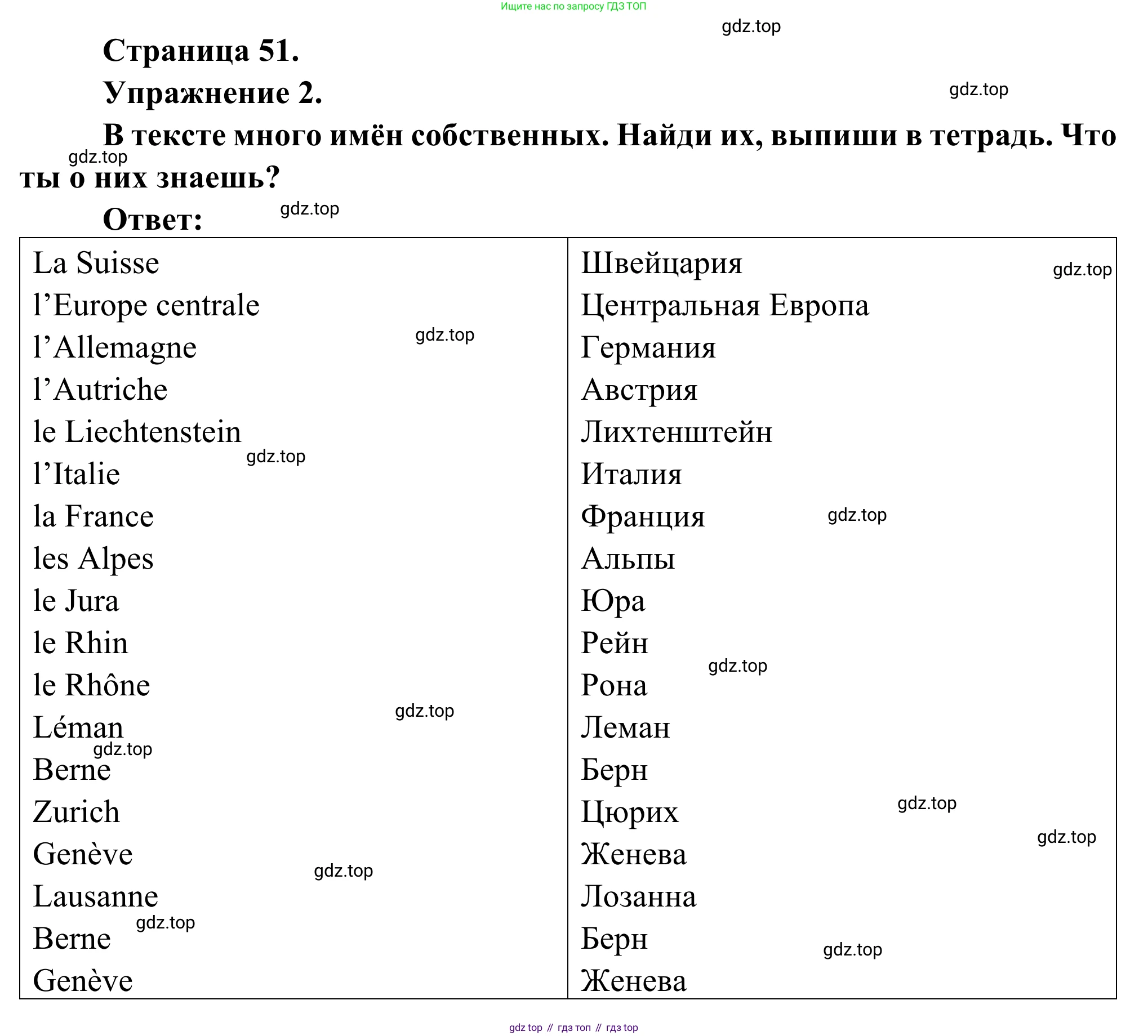 ГДЗ Французский язык, 6 класс Учебник, авторы: Селиванова Наталья Алексеевна (Sélivanova N), Шашурина Алла Юрьевна (Chachourina A), издательство Просвещение, Москва, 2023, коричневого цвета, Часть 2, страница 51, номер 2, Решение