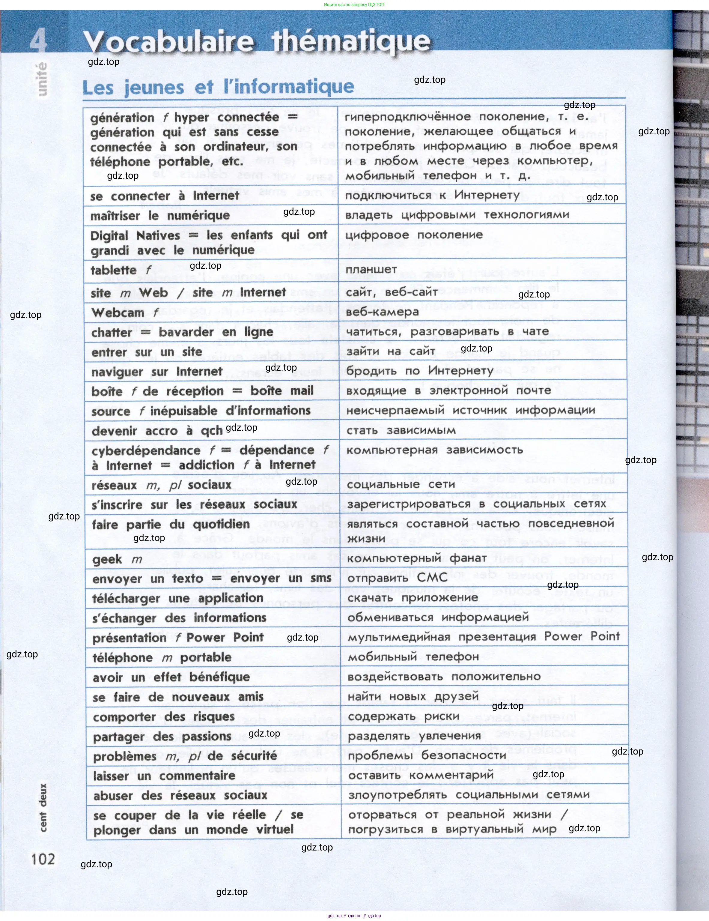 Французский язык, 8 класс Учебник, авторы: Селиванова Наталья Алексеевна (Sélivanova N), Шашурина Алла Юрьевна (Chachourina A), издательство Просвещение, Москва, 2023, страница 102