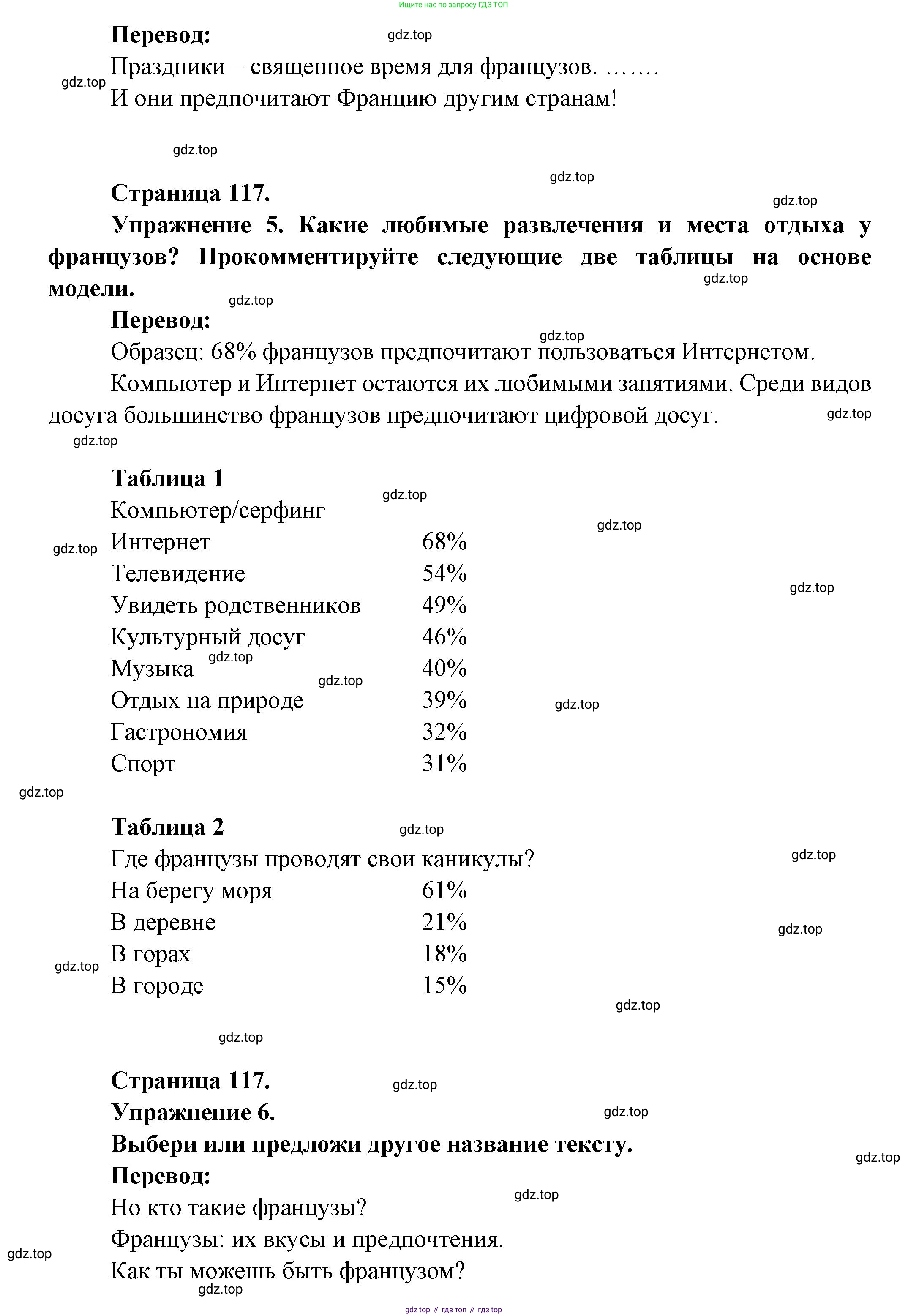 Французский язык, 8 класс Учебник, авторы: Селиванова Наталья Алексеевна (Sélivanova N), Шашурина Алла Юрьевна (Chachourina A), издательство Просвещение, Москва, 2023, страница 117, Решение (продолжение 5)