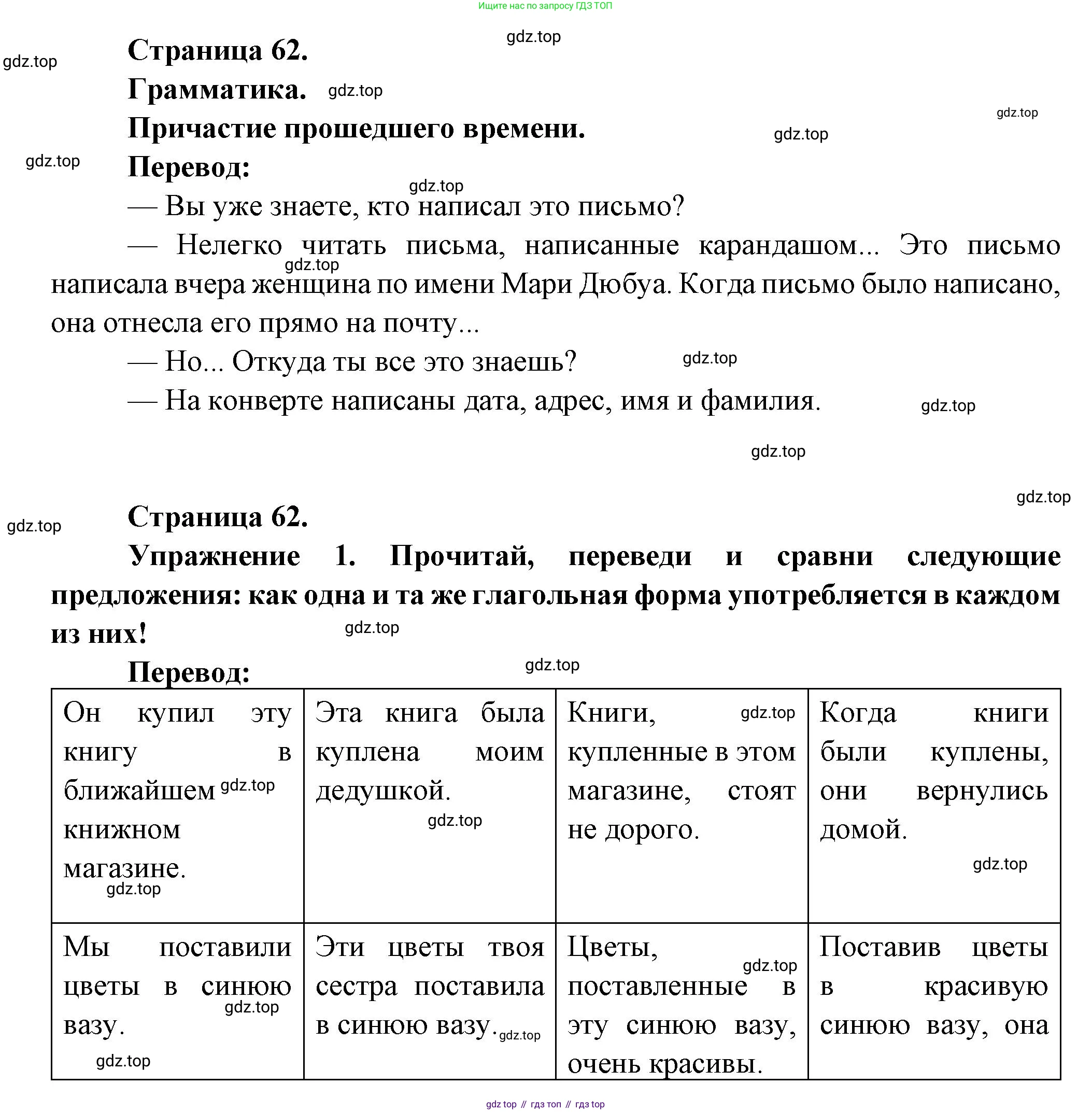 Французский язык, 8 класс Учебник, авторы: Селиванова Наталья Алексеевна (Sélivanova N), Шашурина Алла Юрьевна (Chachourina A), издательство Просвещение, Москва, 2023, страница 62, Решение