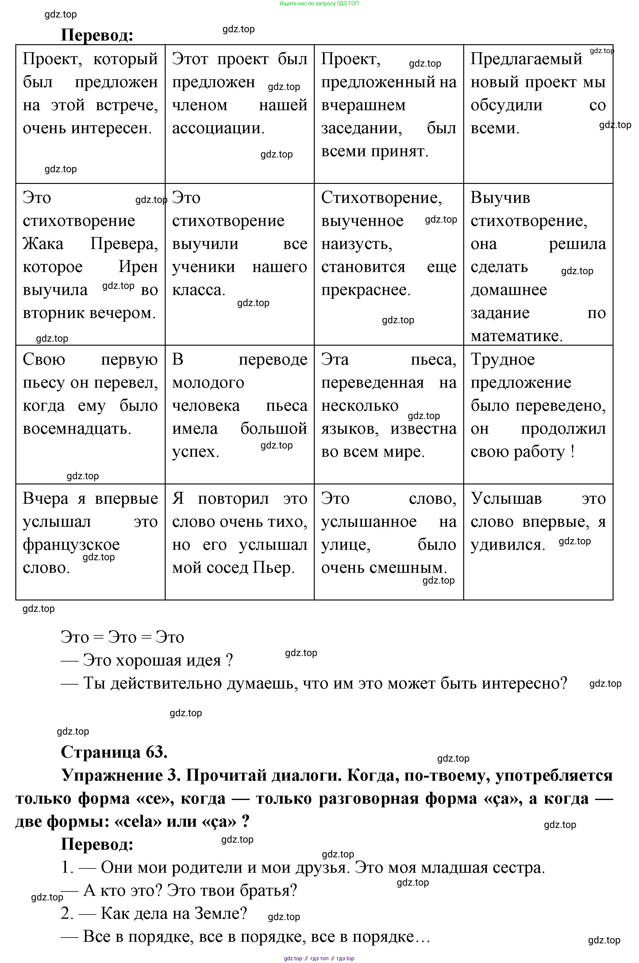 Французский язык, 8 класс Учебник, авторы: Селиванова Наталья Алексеевна (Sélivanova N), Шашурина Алла Юрьевна (Chachourina A), издательство Просвещение, Москва, 2023, страница 63, Решение (продолжение 2)