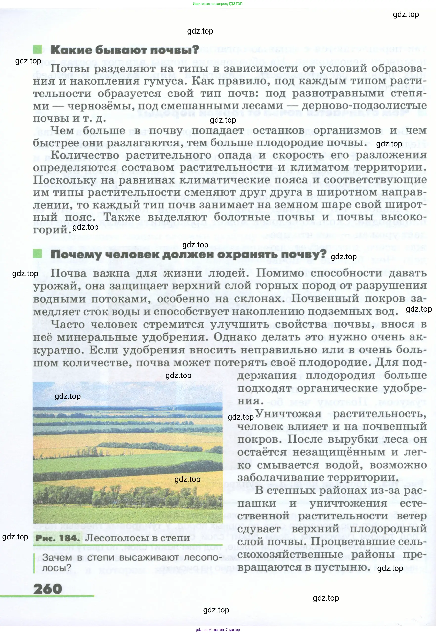 География, 5-6 класс Учебник, авторы: Климанова Оксана Александровна, Климанов Владимир Викторович, Ким Эльвира Васильевна, Сиротин Владимир Иванович, Румянцев Александр Владимирович, Панасенкова Ольга Алексеевна, издательство Просвещение, Москва, 2023, белого цвета, страница 260