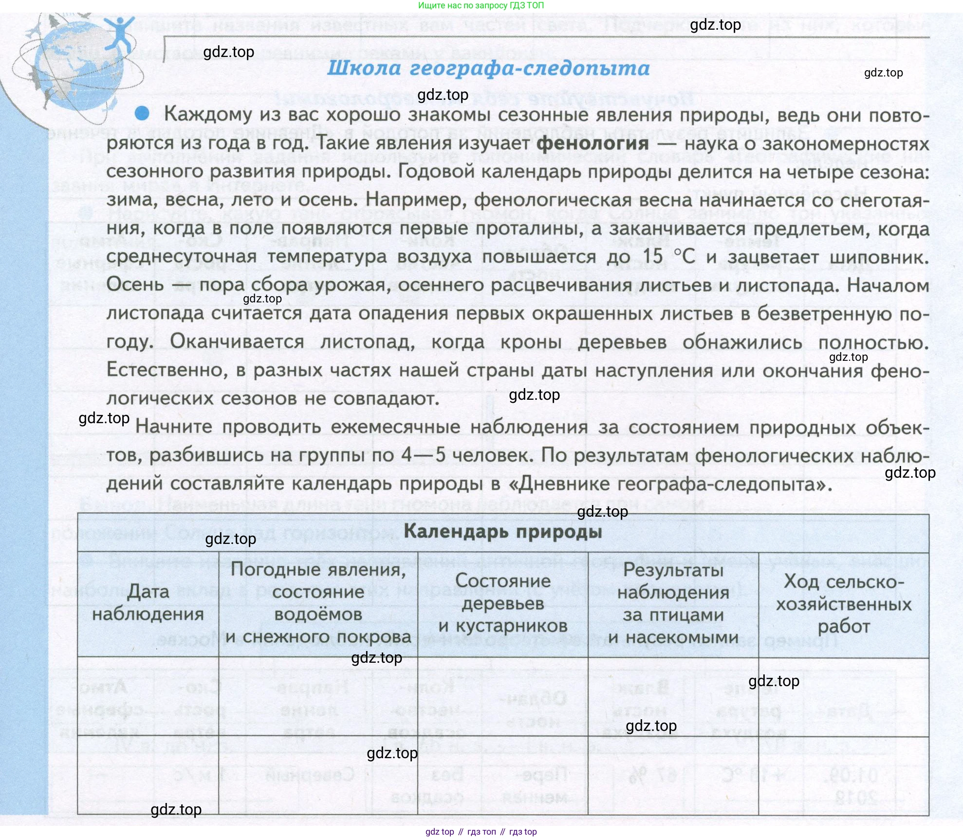 География, 5 класс Дневник географа-следопыта, автор: Летягин Александр Анатольевич, издательство Просвещение, Москва, 2023, салатового цвета, страница 5, Условие