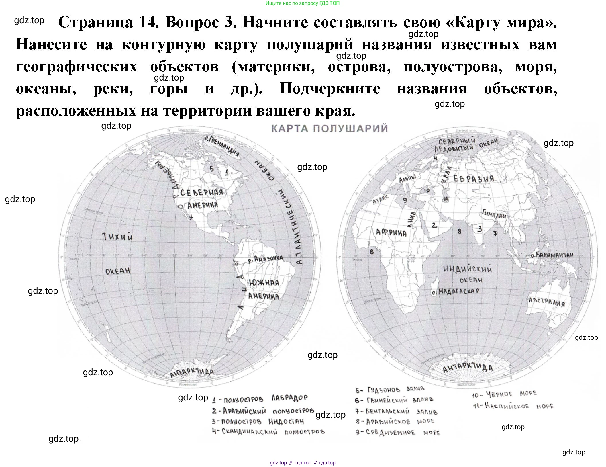 География, 5 класс Учебник, автор: Летягин Александр Анатольевич, издательство Просвещение, Москва, 2023, салатового цвета, страница 14, номер 3, Решение