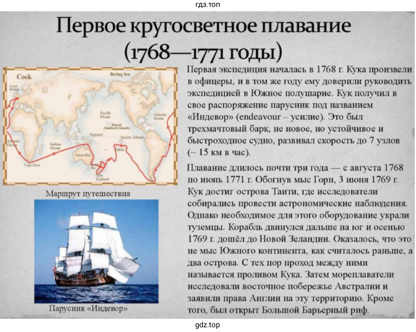 Слайд 4. Первое кругосветное плавание (1768—1771 годы)