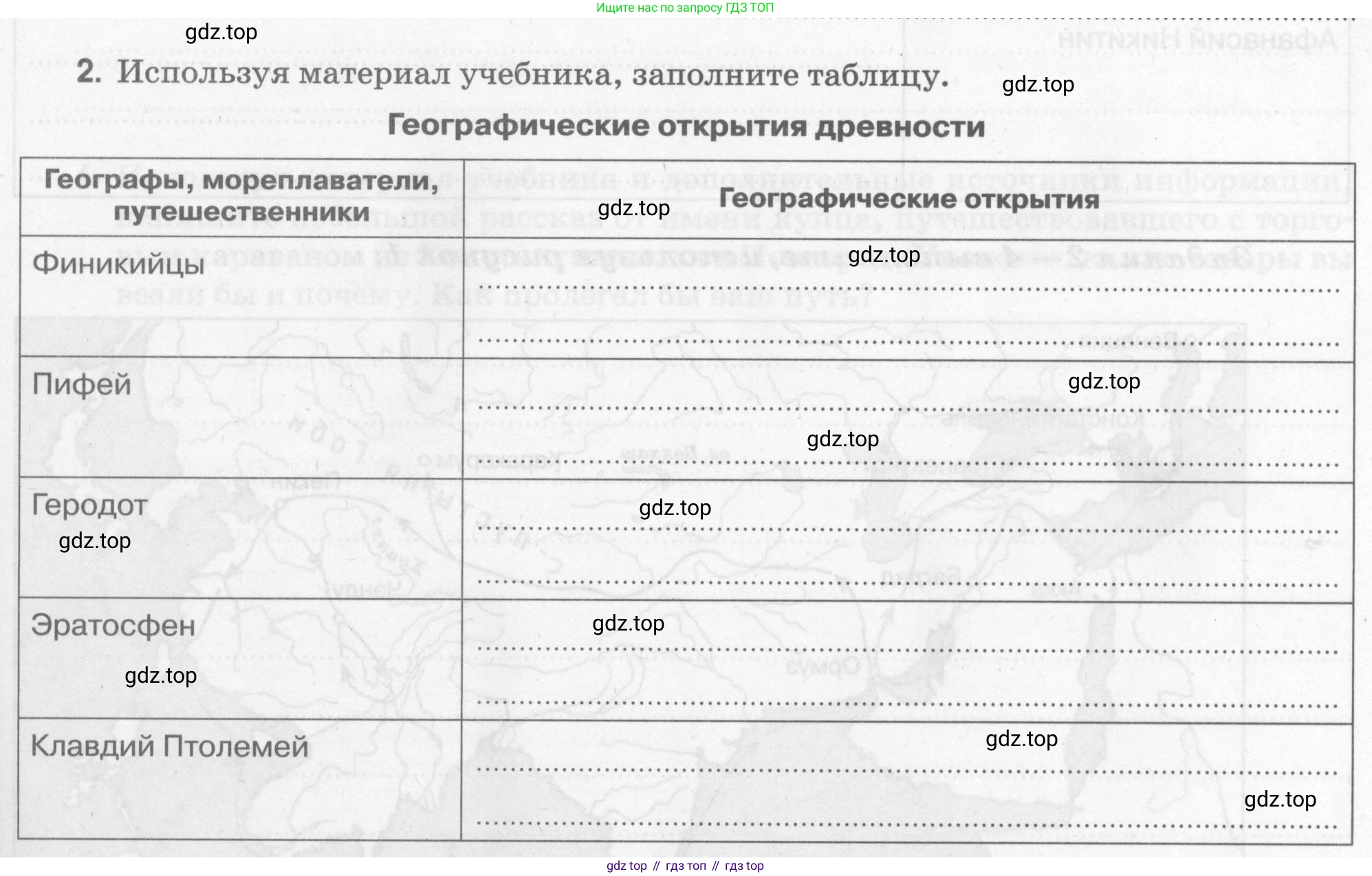 География, 5 класс рабочая тетрадь, авторы: Румянцев Александр Владимирович, Ким Эльвира Васильевна, Климанова Оксана Александровна, издательство Просвещение, Москва, 2023, белого цвета, страница 5, номер 2, Условие